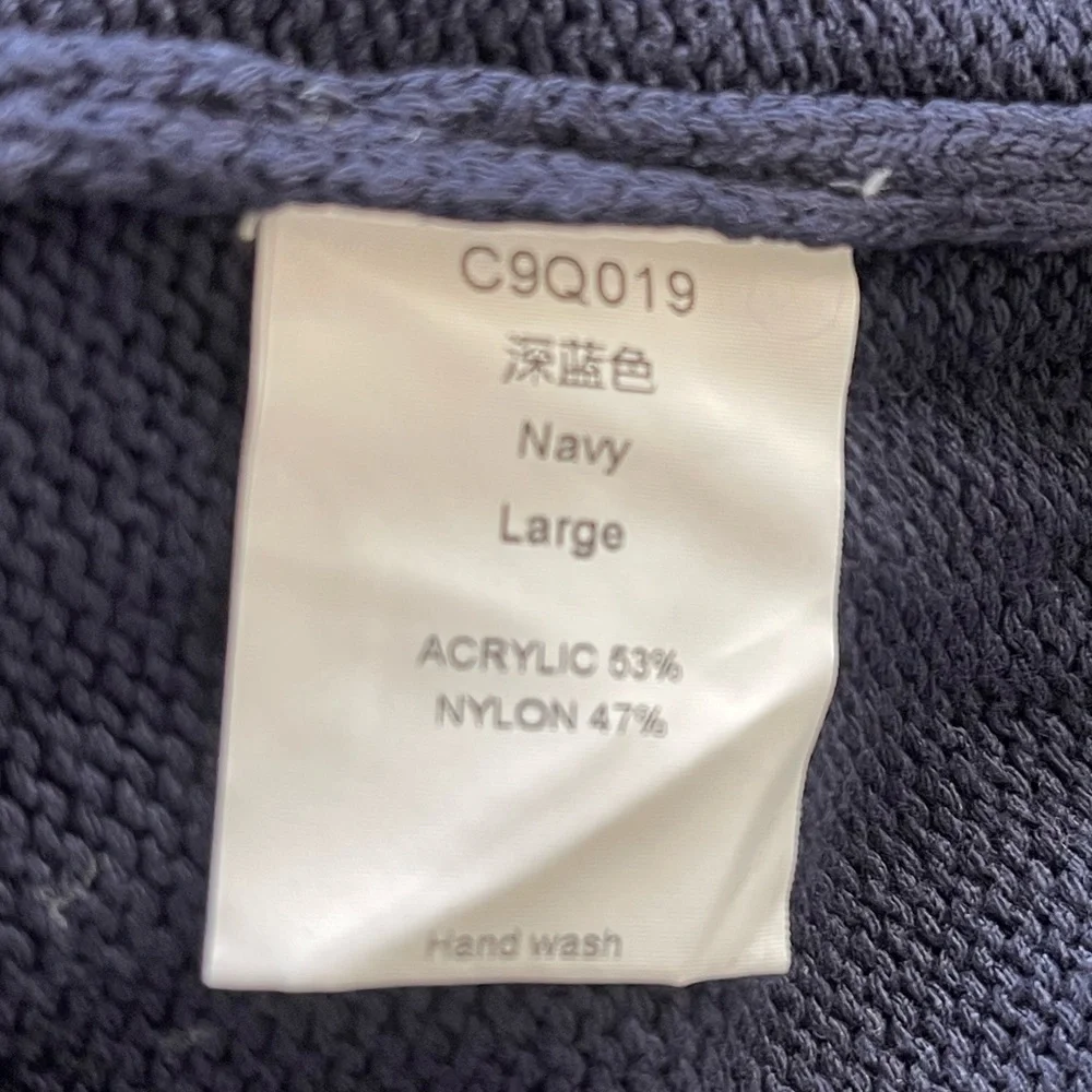 💙Navy blue size Large sweater shorts with drawstring waist.  Great weight! - Picture 4 of 4